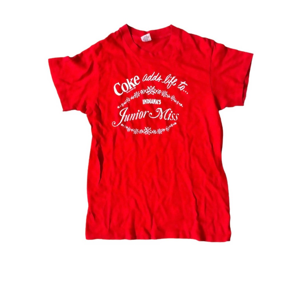 Vintage 70s Coca Cola ‘COKE INDIANA’S JUNIOR MISS PAGEANT’ T-Shirt - Size S